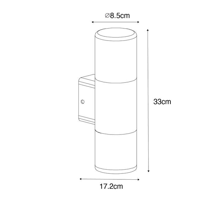 QAZQA Moderne buiten wandlamp zwart 2-lichts IP44 - Odense