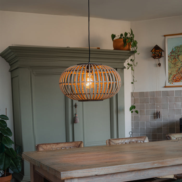 QAZQA Oosterse hanglamp bamboe 44 cm - Amira