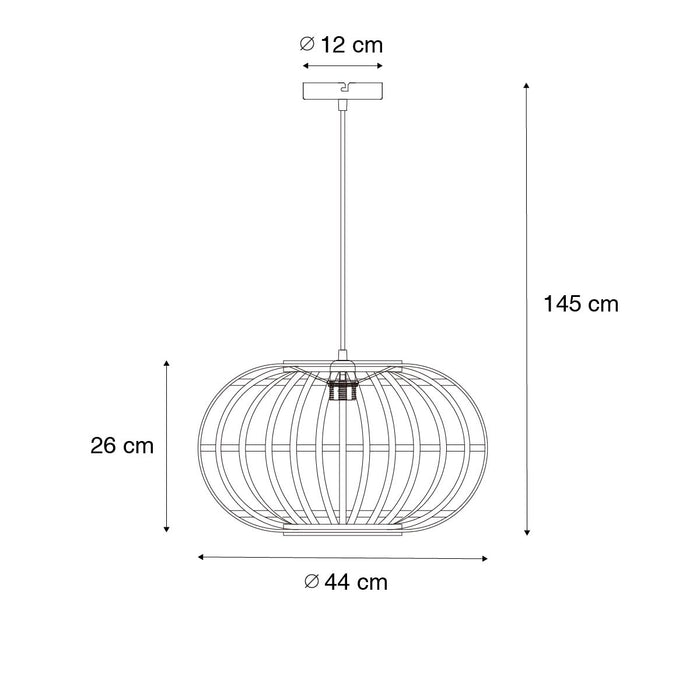 QAZQA Oosterse hanglamp bamboe 44 cm - Amira