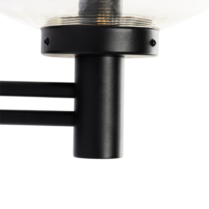 QAZQA Moderne buiten wandlamp zwart met glas - Elly