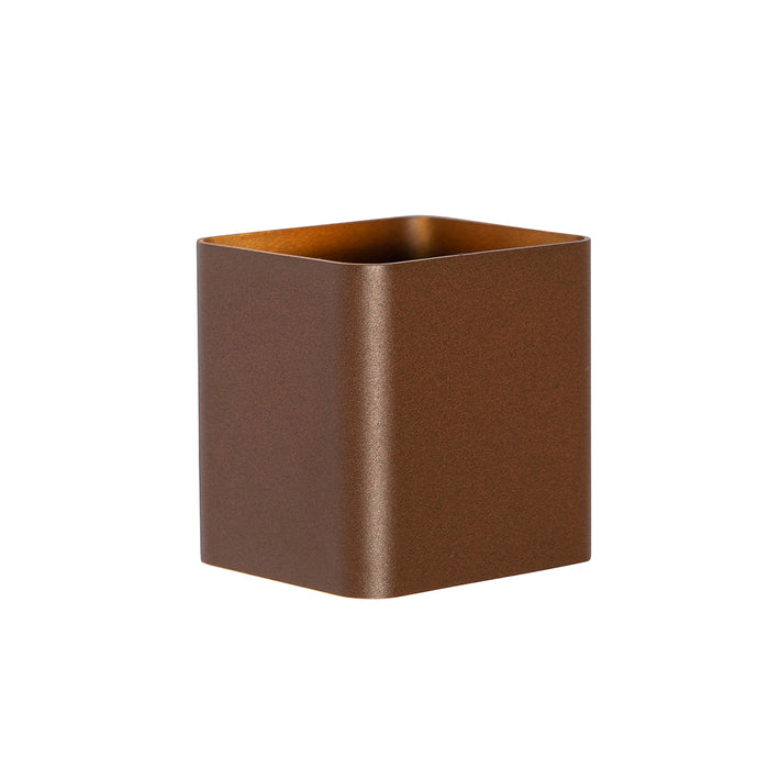 QAZQA Moderne wandlamp roestbruin incl. LED IP54 vierkant - Evi