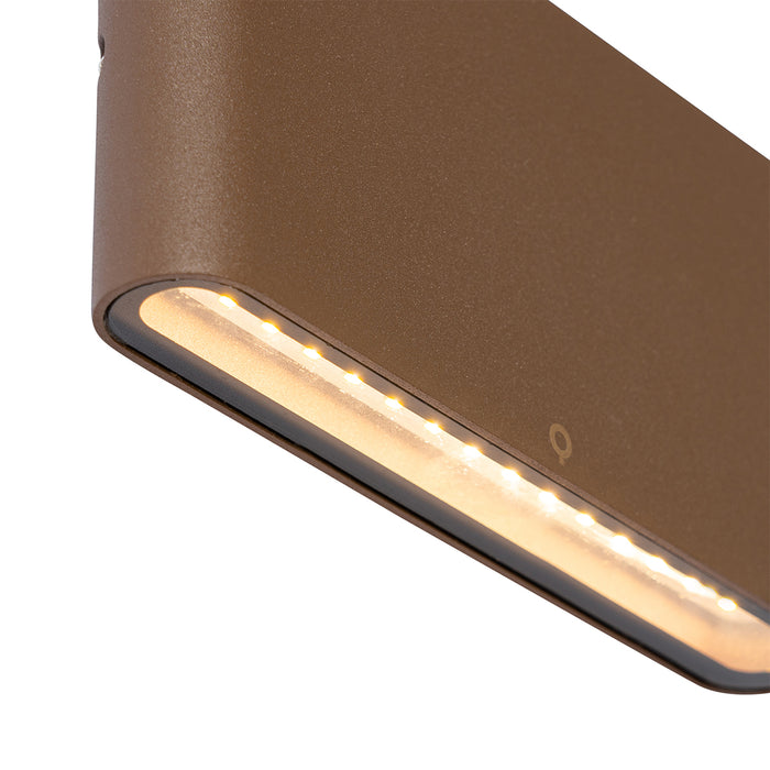 QAZQA Moderne buiten wandlamp roestbruin 17,5 cm incl. LED IP65 -