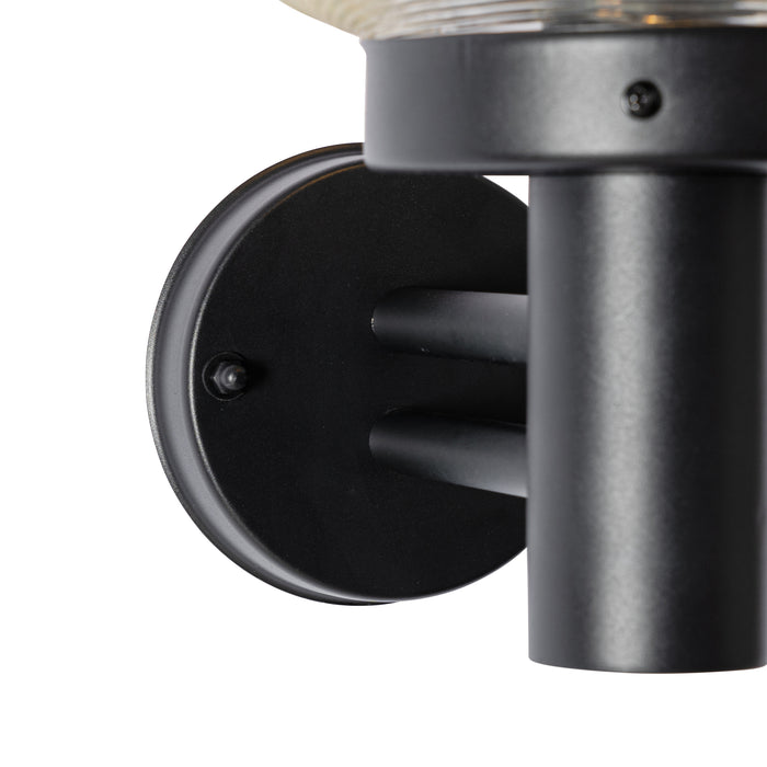 QAZQA Moderne buiten wandlamp zwart met glas - Elly