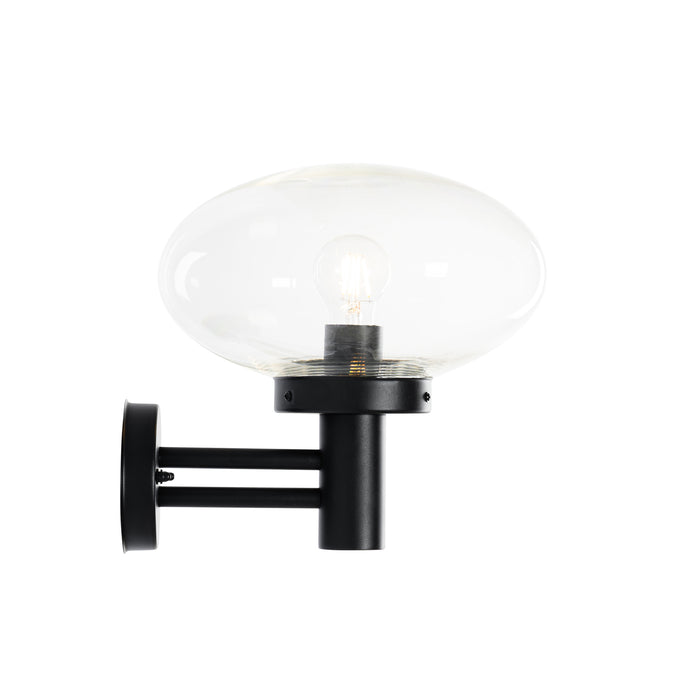 QAZQA Moderne buiten wandlamp zwart met glas - Elly