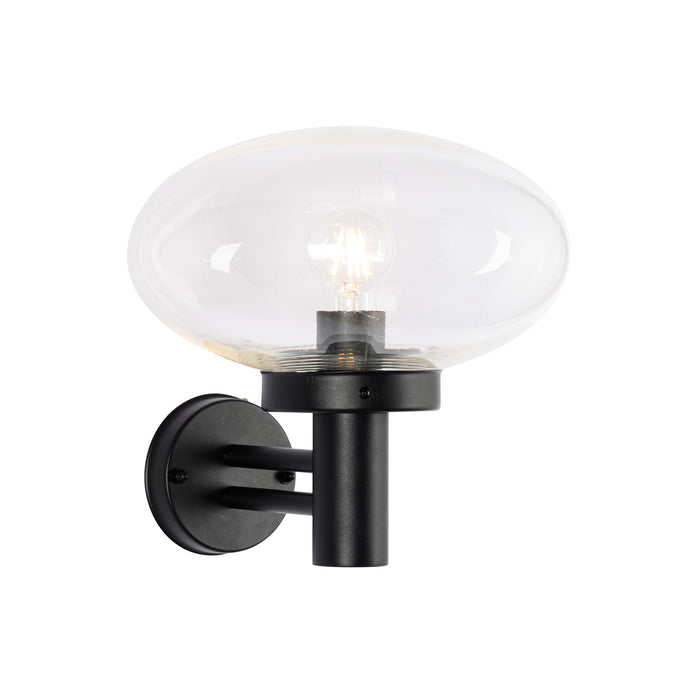 QAZQA Moderne buiten wandlamp zwart met glas - Elly