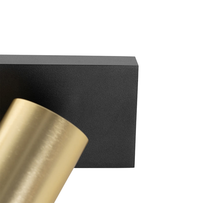 QAZQA Plafondspot zwart met goud verstelbaar 2-lichts - Jeana Luxe