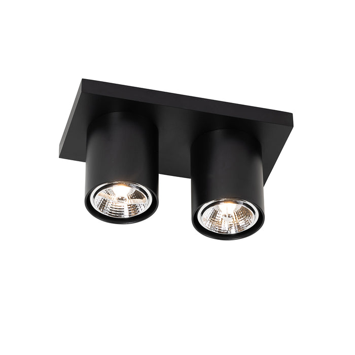 QAZQA Moderne plafondspot zwart 2-lichts - Tubo