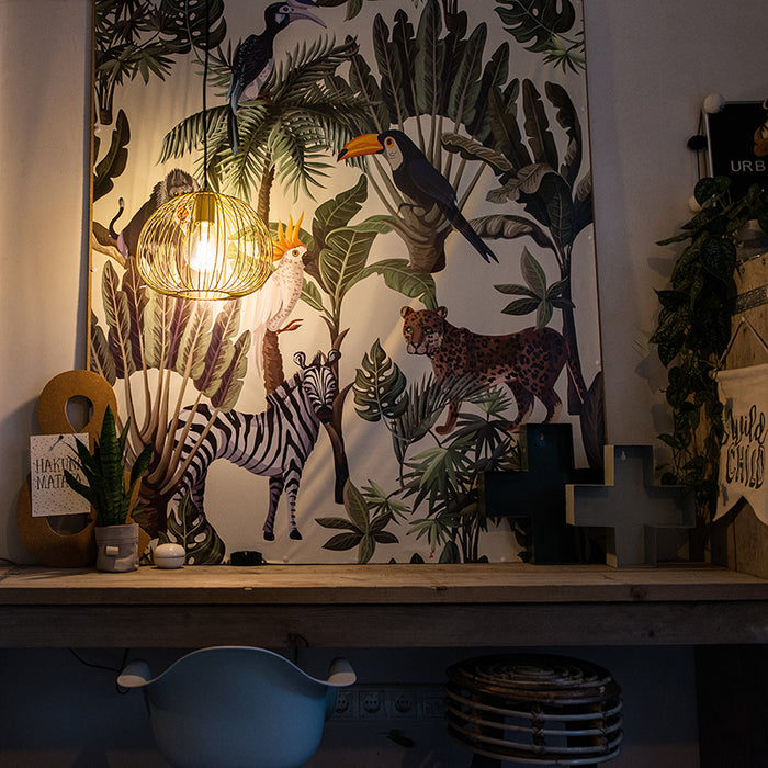 QAZQA Design hanglamp goud - Wire Dough