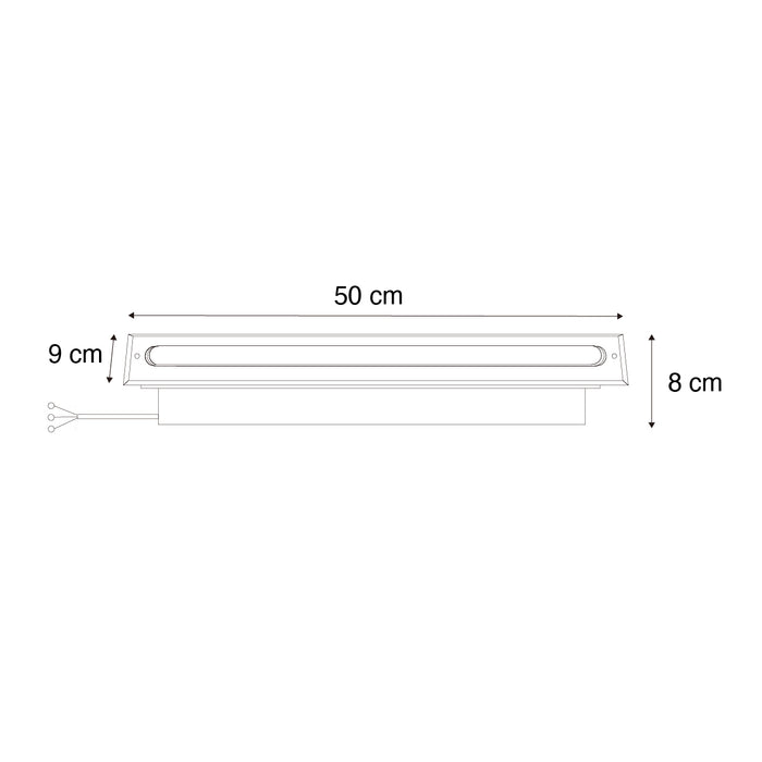 QAZQA Moderne grondspot staal 50 cm incl. LED IP65 - Eline