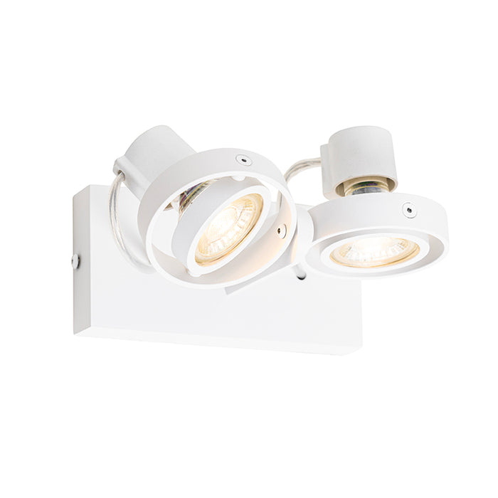 QAZQA Moderne plafondspot wit 2-lichts GU10 50mm - Master