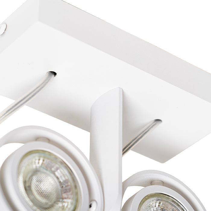 QAZQA Moderne plafondspot wit 2-lichts GU10 50mm - Master