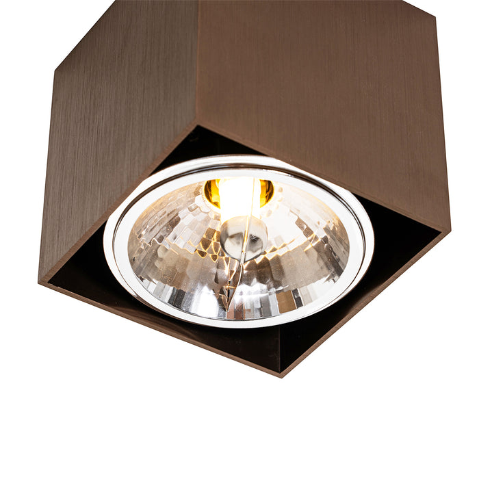 QAZQA Design spot donkerbrons vierkant draai en kantelbaar - Box