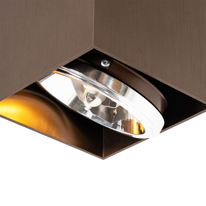 QAZQA Design spot donkerbrons vierkant draai en kantelbaar - Box