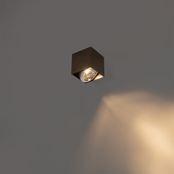 QAZQA Design spot donkerbrons vierkant draai en kantelbaar - Box