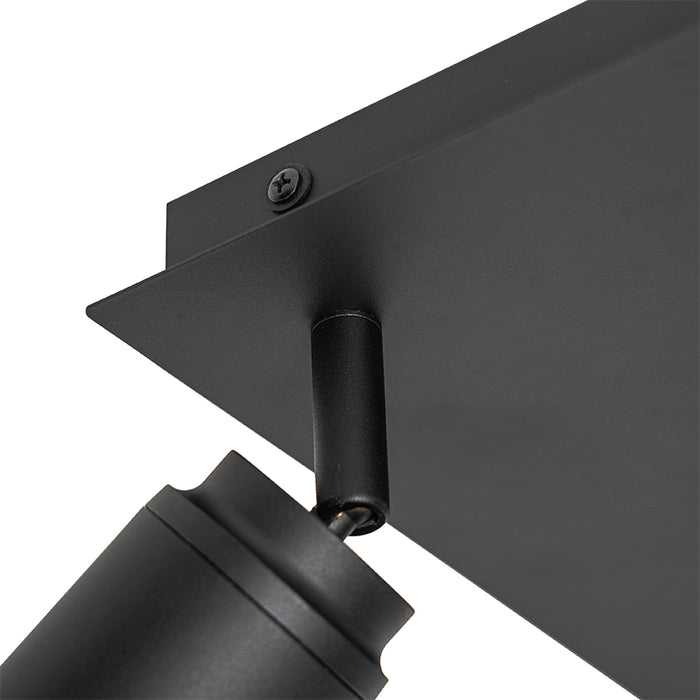 QAZQA Moderne badkamer spot zwart vierkant 3-lichts IP44 - Ducha