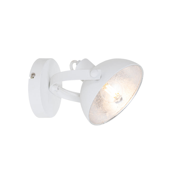 QAZQA Industriële plafondlamp wit met zilver 15 cm verstelbaar -