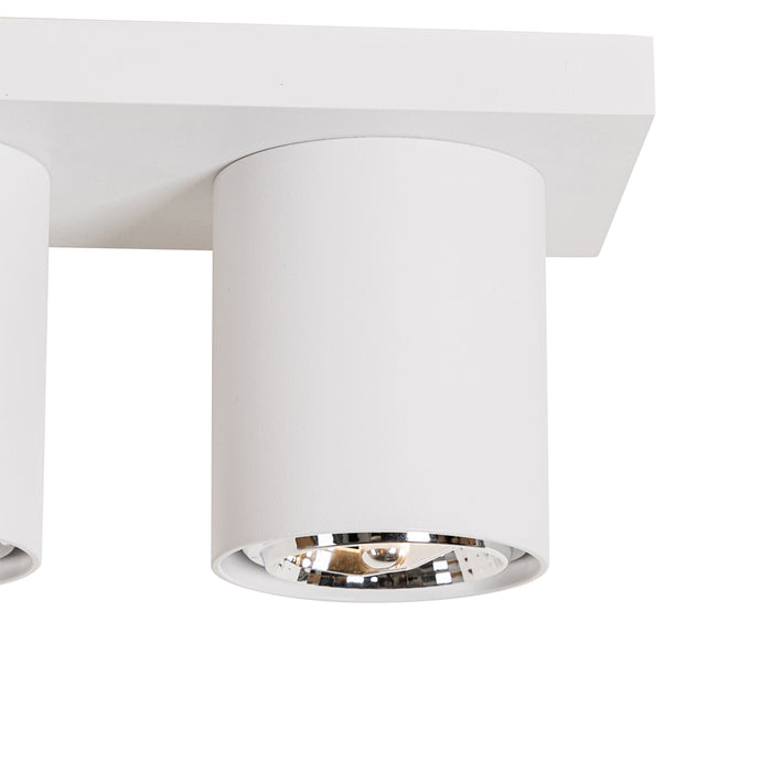 QAZQA Moderne plafondspot wit 4-lichts - Tubo