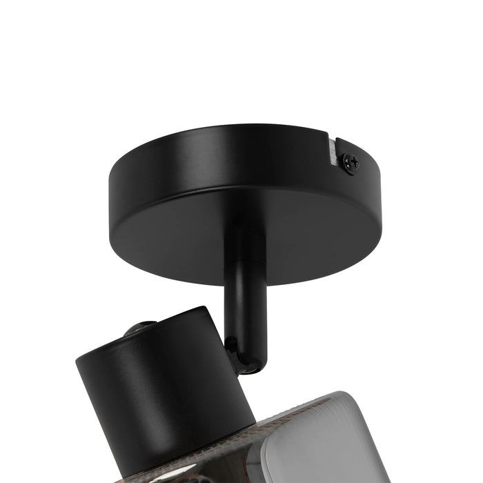 QAZQA Art Deco plafondspot zwart met smoke glas verstelbaar - Laura