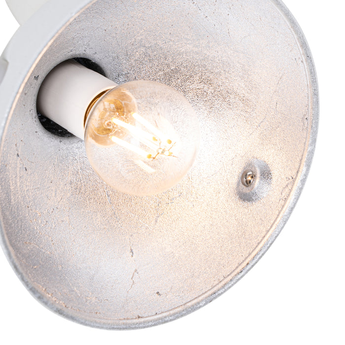 QAZQA Industriële plafondlamp wit met zilver 3-lichts verstelbaar -