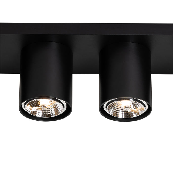 QAZQA Moderne plafondspot zwart 4-lichts - Tubo