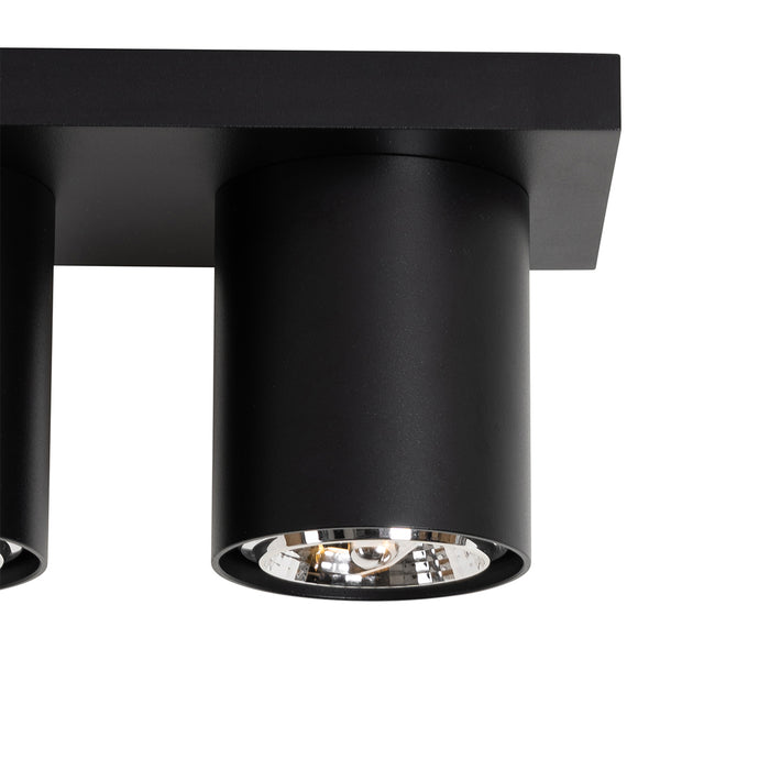 QAZQA Moderne plafondspot zwart 4-lichts - Tubo