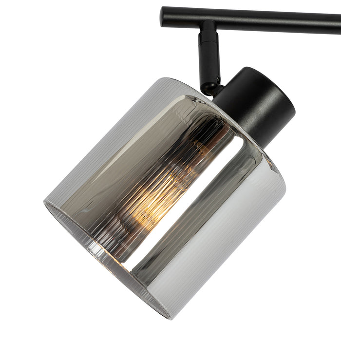 QAZQA Plafondspot zwart met smoke glas 3-lichts verstelbaar - Laura
