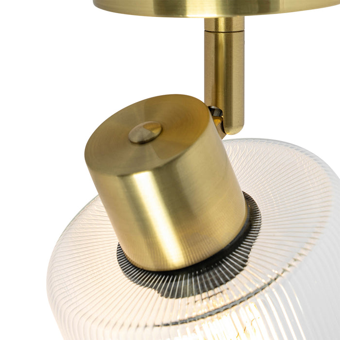 QAZQA Art Deco plafondspot goud met glas verstelbaar - Laura