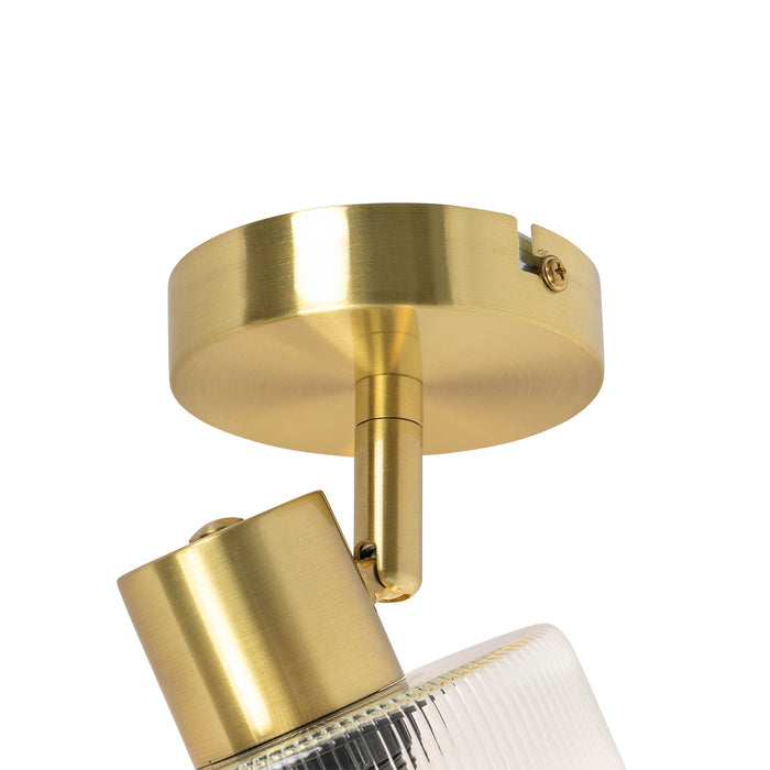 QAZQA Art Deco plafondspot goud met glas verstelbaar - Laura