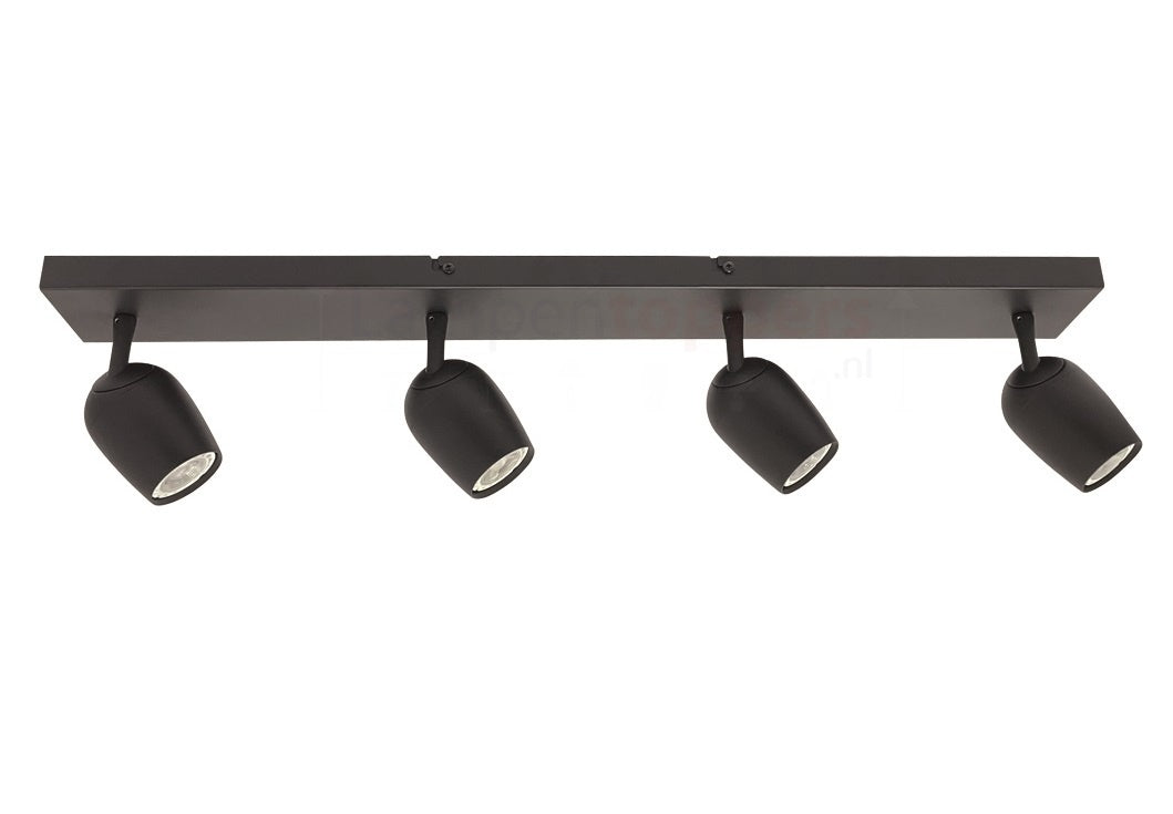 Freelight Spot Trova Zwart GU10 4-Lichts  Balk