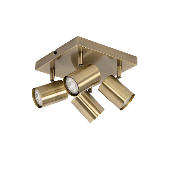 QAZQA Moderne plafondlamp brons 4-lichts verstelbaar rechthoekig -