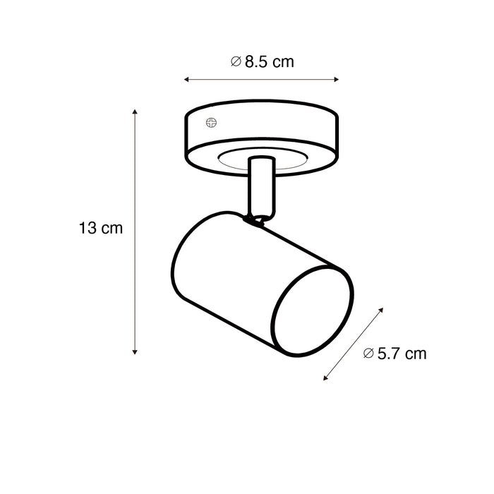 QAZQA Moderne spot zwart met hout kantelbaar - Jeana