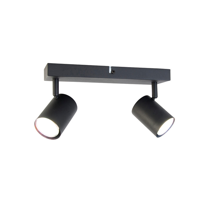 QAZQA Smart plafondlamp zwart rechthoekig incl. 2 Wifi GU10 - Jeana