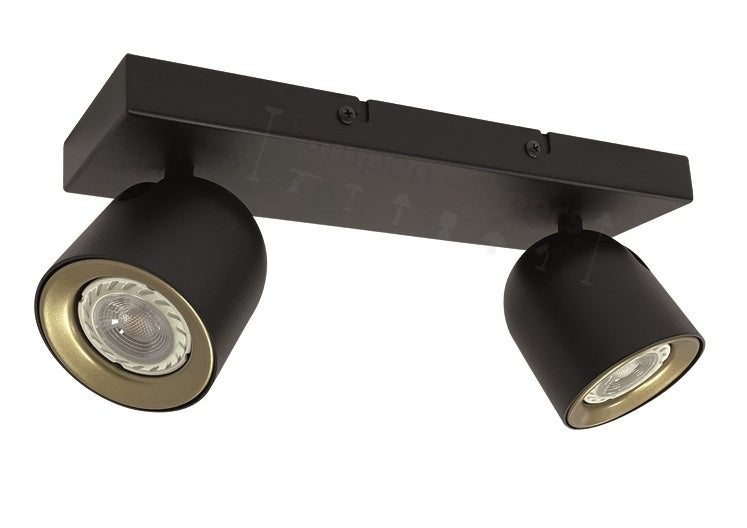 Freelight Spot Solare Zwart - Goud GU10 2 Lichts Balk