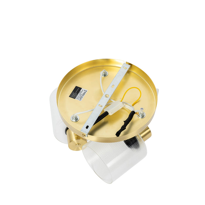 QAZQA Plafondspot goud met glas 3-lichts verstelbaar rond - Laura