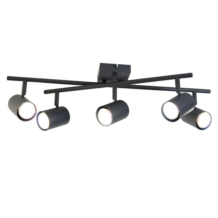 QAZQA Smart plafondlamp zwart vierkant incl. 5 Wifi GU10 - Jeana