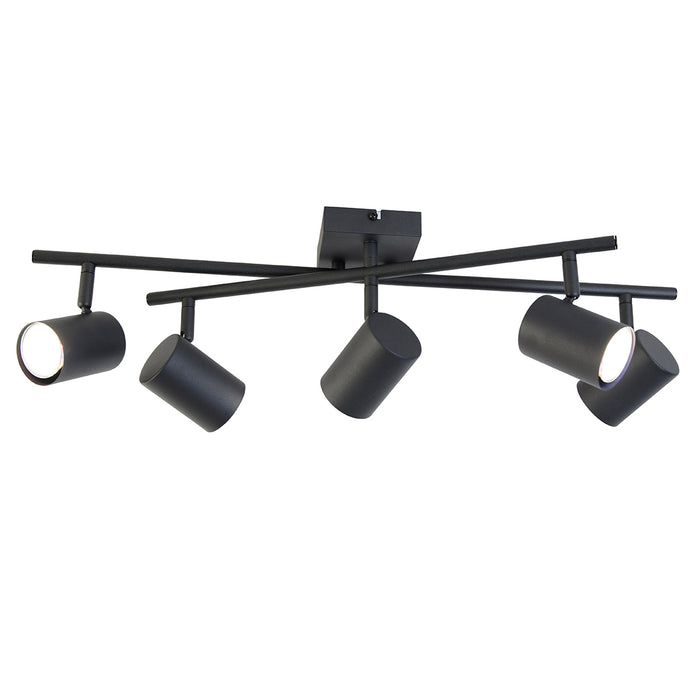 QAZQA Smart plafondlamp zwart vierkant incl. 5 Wifi GU10 - Jeana