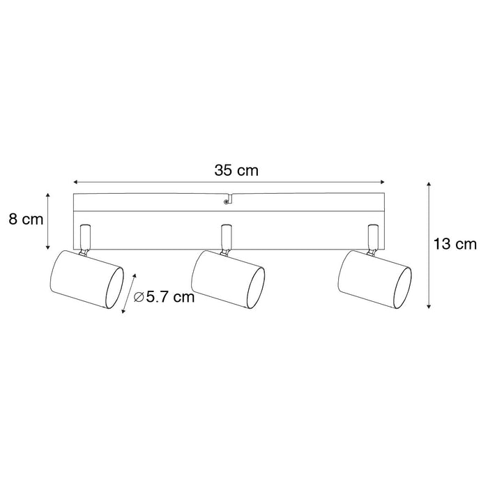 QAZQA Smart plafondlamp wit rechthoekig incl. 3 Wifi GU10 - Jeana