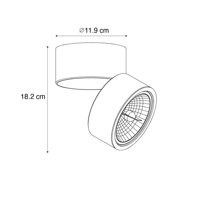 QAZQA Moderne spot donkerbrons rond verstelbaar - Go Nine
