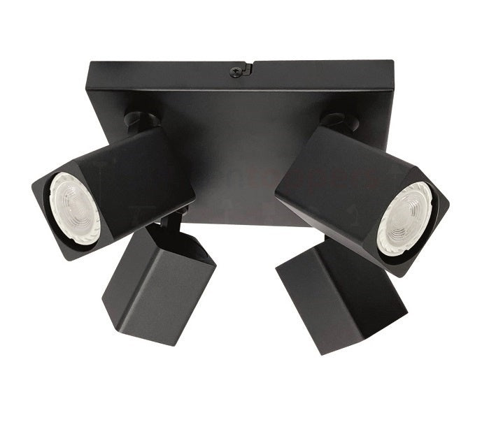 Freelight Spot Quadro Zwart GU10 4-Lichts