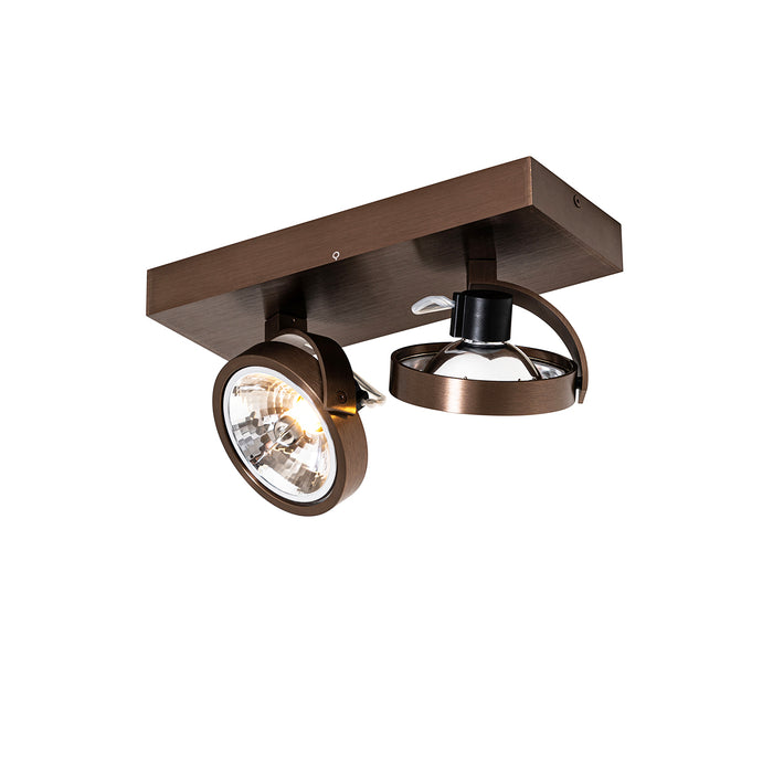 QAZQA Design spot donkerbrons 2-lichts draai en kantelbaar - Go