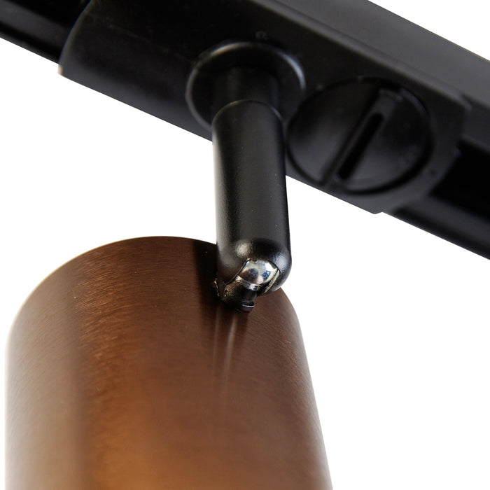 QAZQA Moderne 1-fase railspot donkerbrons - Iconic Jeana