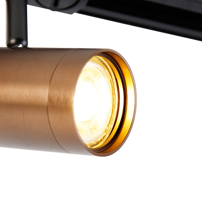 QAZQA Moderne 1-fase railspot donkerbrons - Iconic Jeana