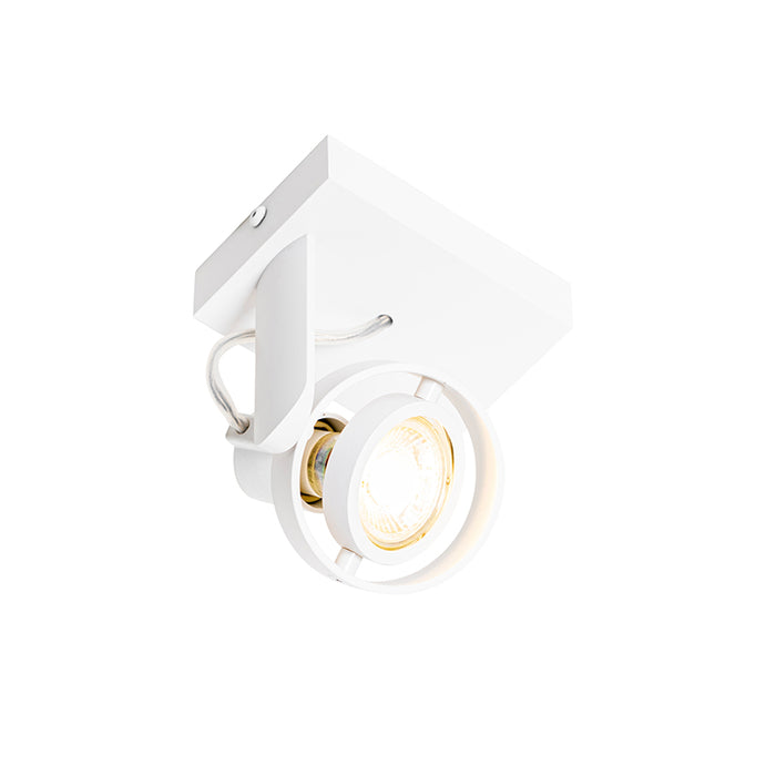 QAZQA Moderne plafondspot wit draai- en kantelbaar GU10 50mm - Master