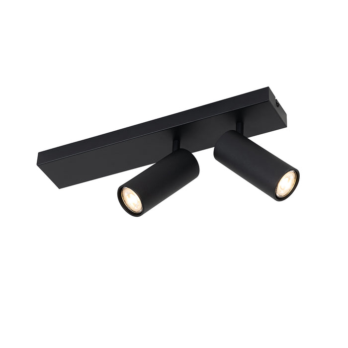 QAZQA Moderne plafondspot zwart 2-lichts verstelbaar - Renna