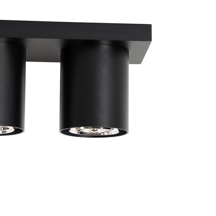 QAZQA Moderne plafondspot zwart 3-lichts - Tubo