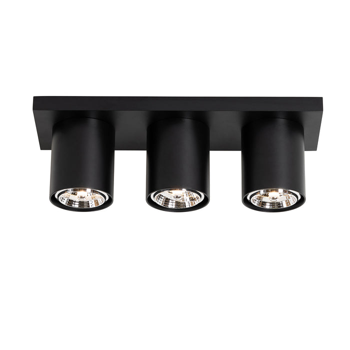 QAZQA Moderne plafondspot zwart 3-lichts - Tubo