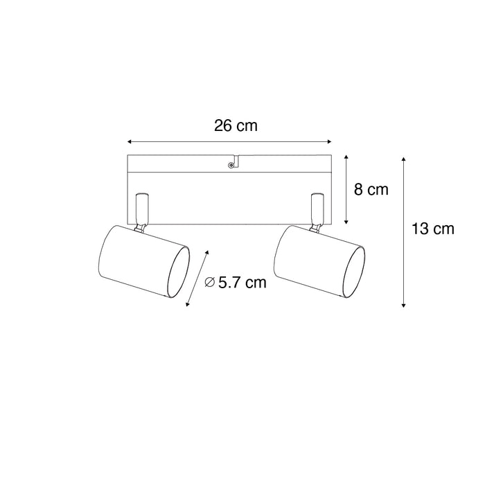 QAZQA Moderne plafondlamp brons 2-lichts verstelbaar rechthoekig -