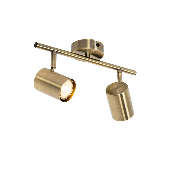 QAZQA Moderne spot brons kantelbaar 2-lichts - Jeana