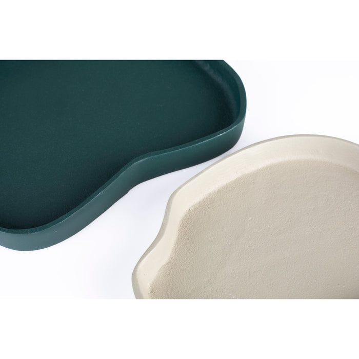 Zuiver Revolt Trays| Plateau Organisch Groen|Ivoor -  Set of 2