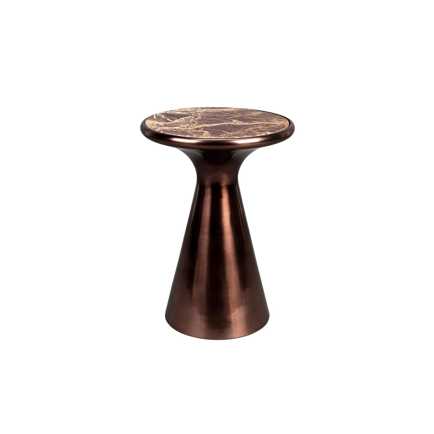 Dutchbone Mount Bijzettafel Rond 32,5x32,5 cm Marmer Bruin